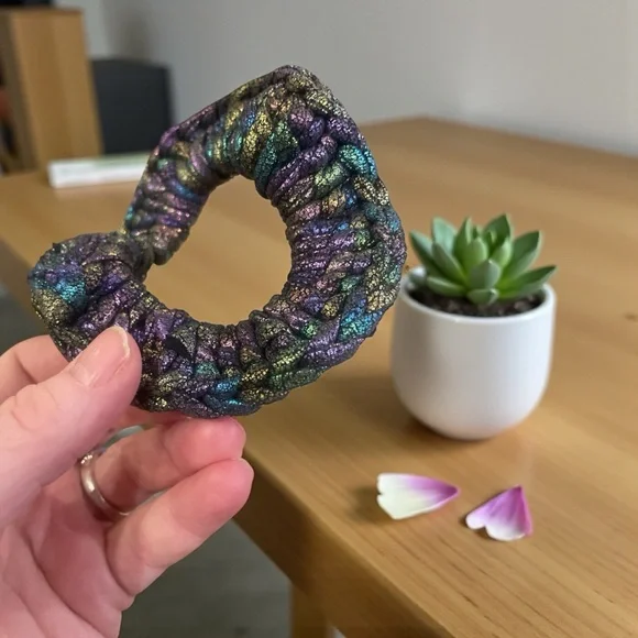 Hand made Iridescent Hair Scrunchie - Picture 3 of 3